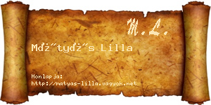 Mátyás Lilla névjegykártya