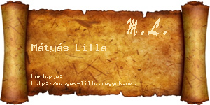 Mátyás Lilla névjegykártya